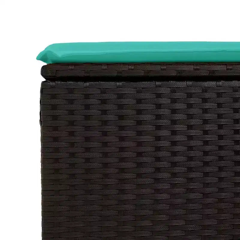 vidaXL Salon de jardin 7 pcs avec coussins résine tressée noire Acacia