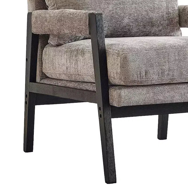 Fauteuil d'appoint en chenille Vatros, style Mid-Century Modern