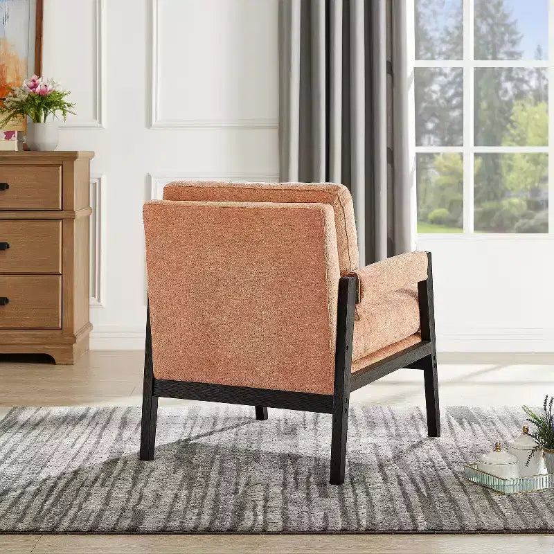 Fauteuil d'appoint en chenille Vatros, style Mid-Century Modern