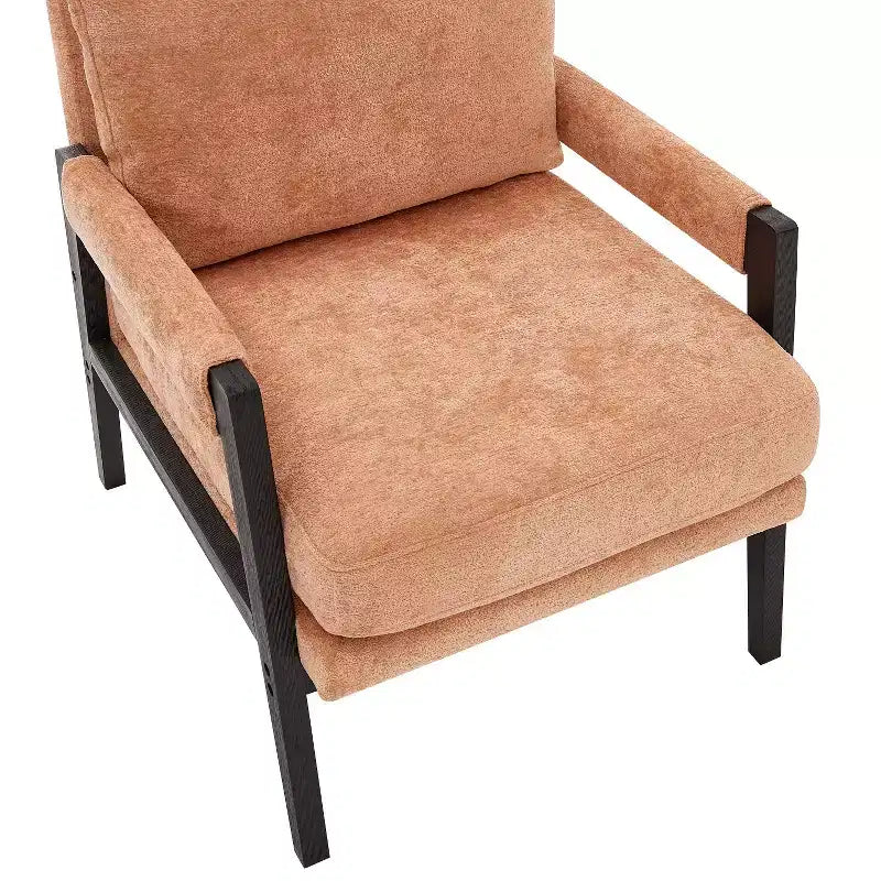Fauteuil d'appoint en chenille Vatros, style Mid-Century Modern