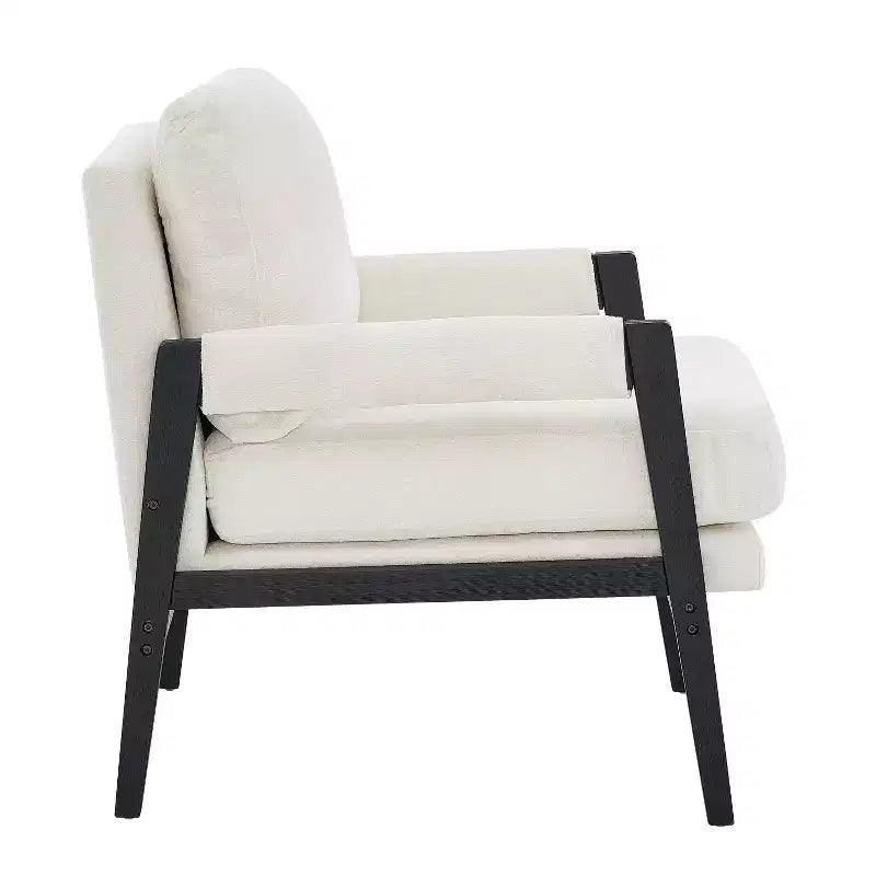 Fauteuil d'appoint en chenille Vatros, style Mid-Century Modern