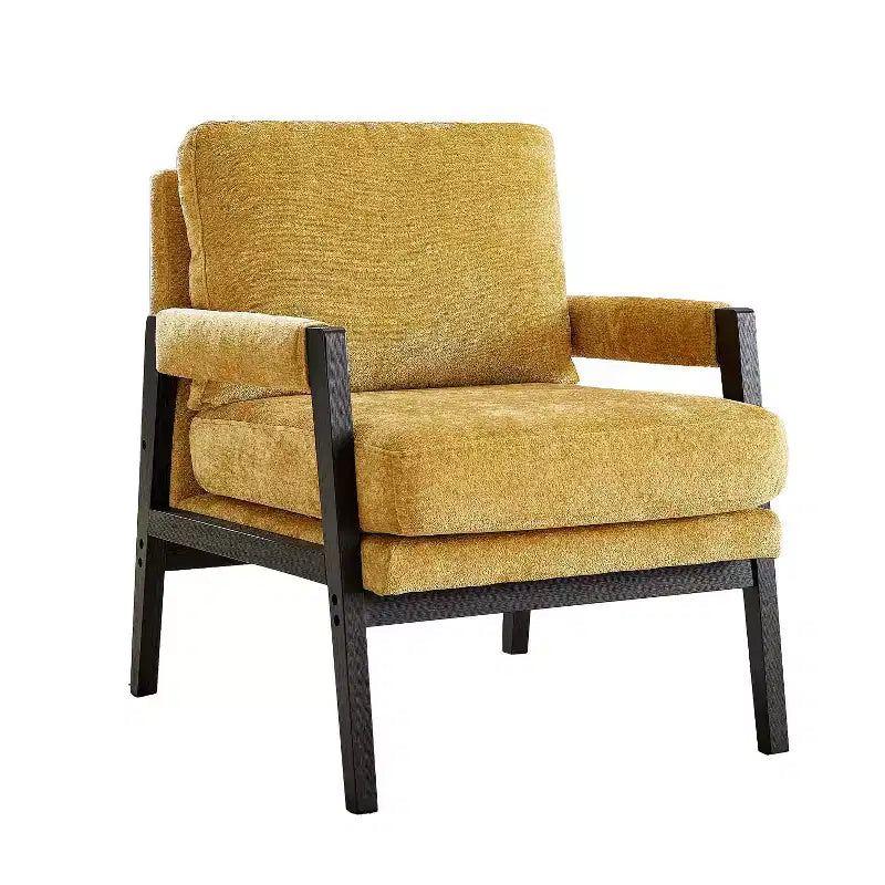 Fauteuil d'appoint en chenille Vatros, style Mid-Century Modern