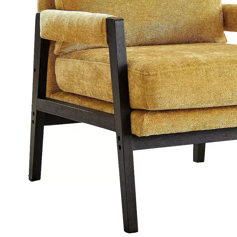 Fauteuil d'appoint en chenille Vatros, style Mid-Century Modern