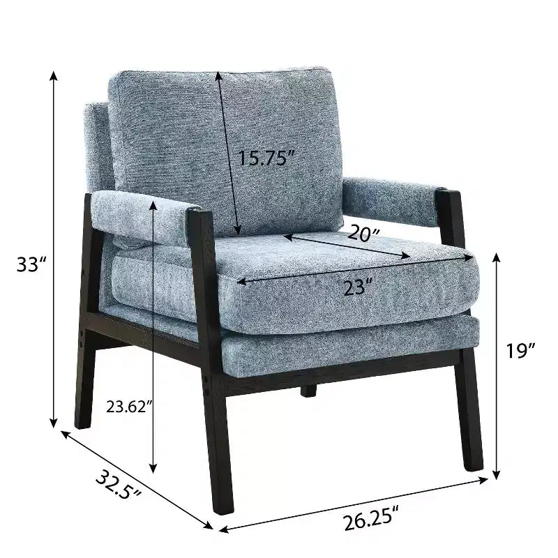 Fauteuil d'appoint en chenille Vatros, style Mid-Century Modern