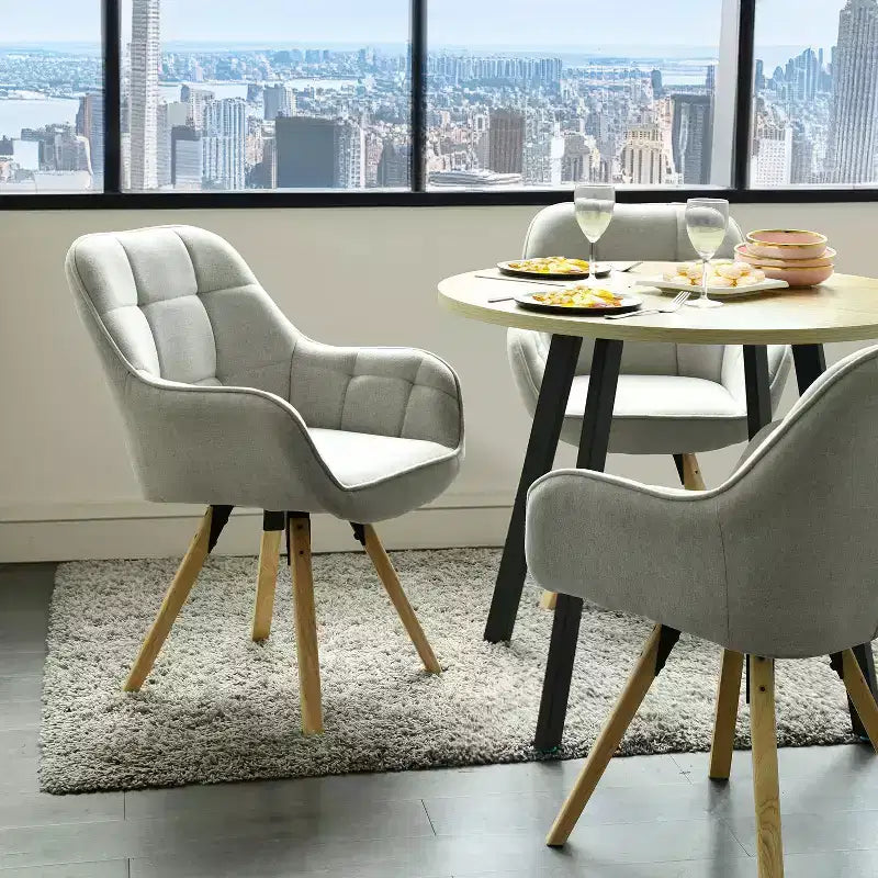Fauteuil d'appoint en tissu, chaise de loisirs moderne avec dossier et coussin rembourrés, fauteuil pivotant, chaise d'appoint, gris