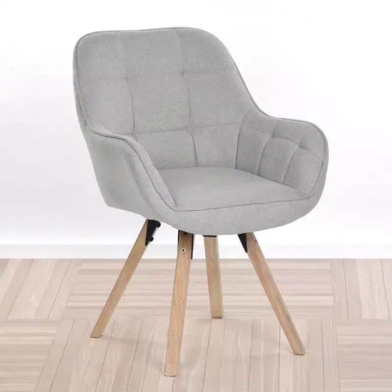 Fauteuil d'appoint en tissu, chaise de loisirs moderne avec dossier et coussin rembourrés, fauteuil pivotant, chaise d'appoint, gris