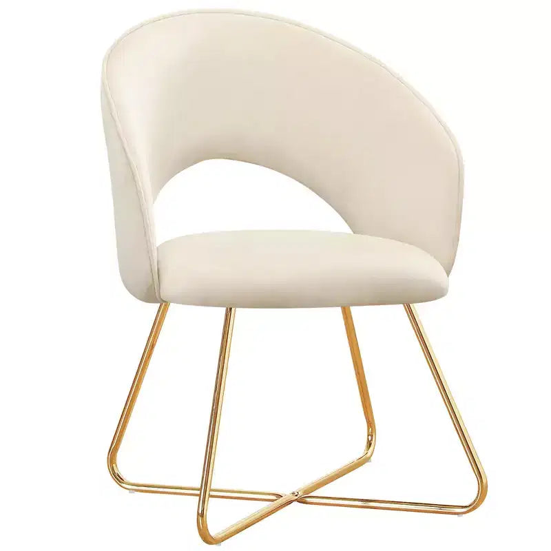 Furniliving Faux Velvet Vanity Chair, Modern Accent Chair for Vanity, Upholstered Makeup Stoolfor Bedroom, Living Room, Dressing Room