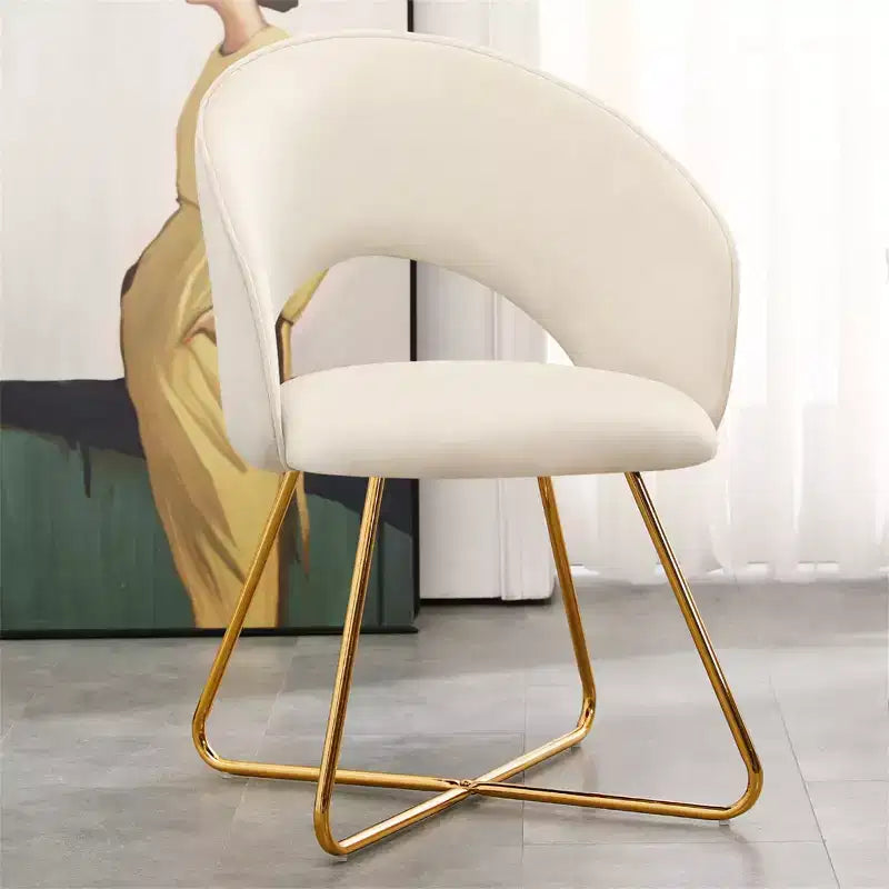 Furniliving Faux Velvet Vanity Chair, Modern Accent Chair for Vanity, Upholstered Makeup Stoolfor Bedroom, Living Room, Dressing Room