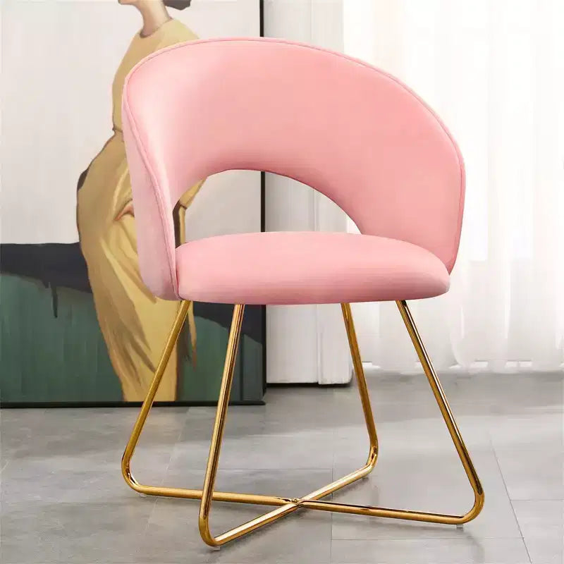 Furniliving Faux Velvet Vanity Chair, Modern Accent Chair for Vanity, Upholstered Makeup Stoolfor Bedroom, Living Room, Dressing Room