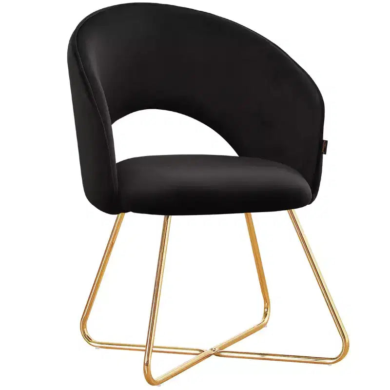 Furniliving Faux Velvet Vanity Chair, Modern Accent Chair for Vanity, Upholstered Makeup Stoolfor Bedroom, Living Room, Dressing Room