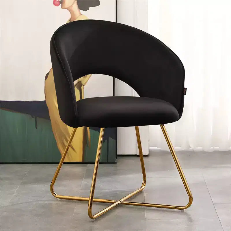 Furniliving Faux Velvet Vanity Chair, Modern Accent Chair for Vanity, Upholstered Makeup Stoolfor Bedroom, Living Room, Dressing Room