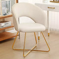 Furniliving Faux Velvet Vanity Chair, Modern Accent Chair for Vanity, Upholstered Makeup Stoolfor Bedroom, Living Room, Dressing Room