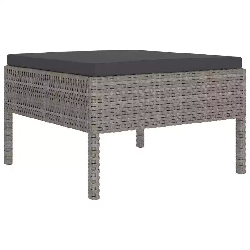 vidaXL Salon de jardin modulaire avec table en résine tressée gris