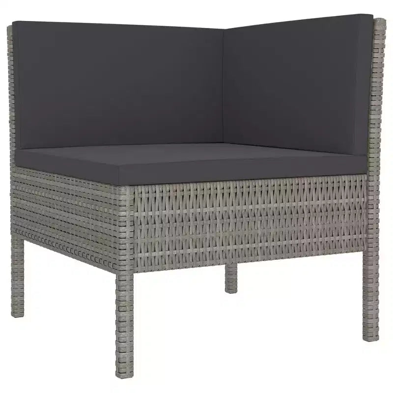 vidaXL Salon de jardin modulaire avec table en résine tressée gris