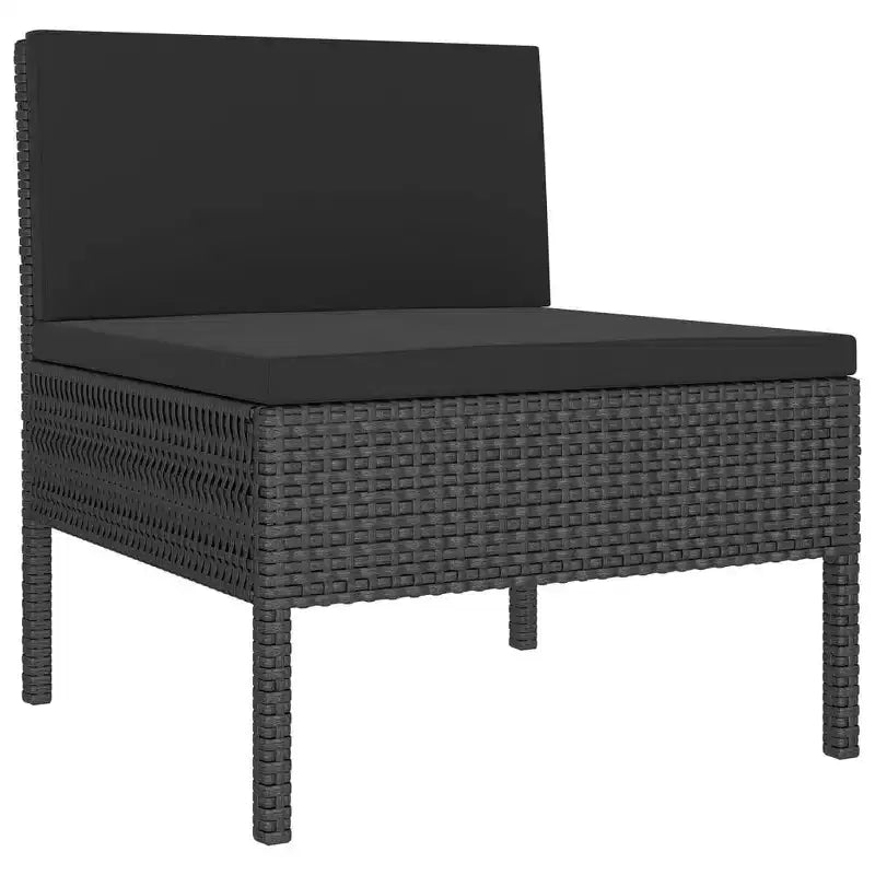 vidaXL Salon de jardin canapé d'angle en résine tressée Noir