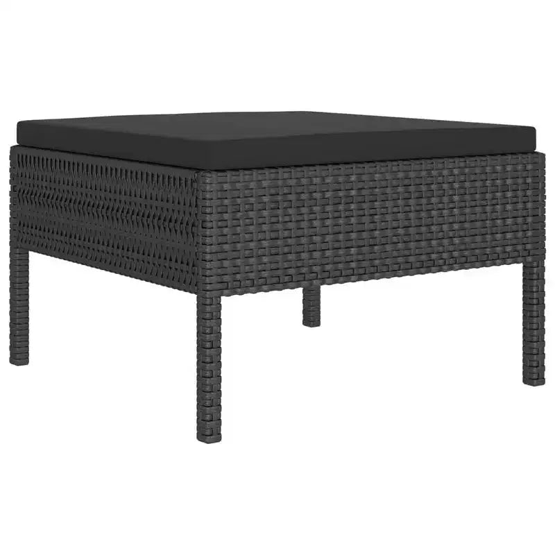vidaXL Salon de jardin canapé d'angle en résine tressée Noir