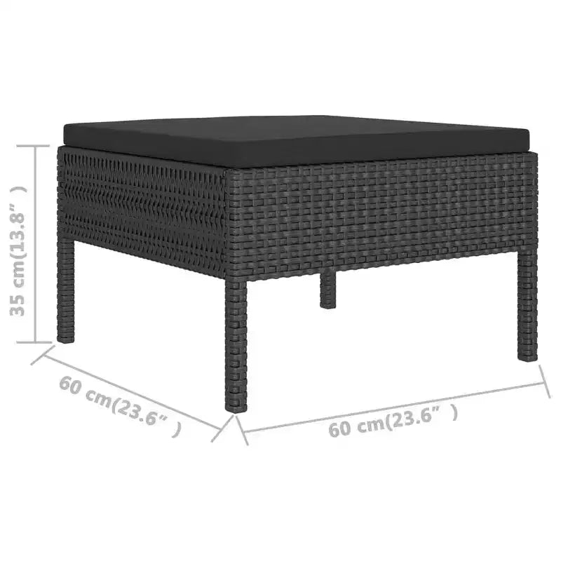 vidaXL Salon de jardin canapé d'angle en résine tressée Noir