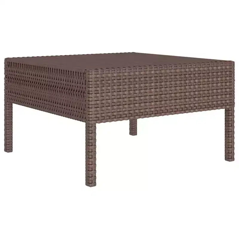 vidaXL Salon de jardin canapé d'angle table en poly rotin marron