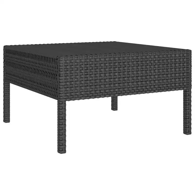 vidaXL Salon de jardin modulaire avec table, résine tressée, noir