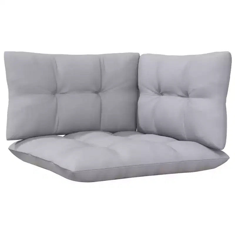 vidaXL Ensemble de salon de jardin 13 pièces en pin massif avec coussins gris - Marron et gris