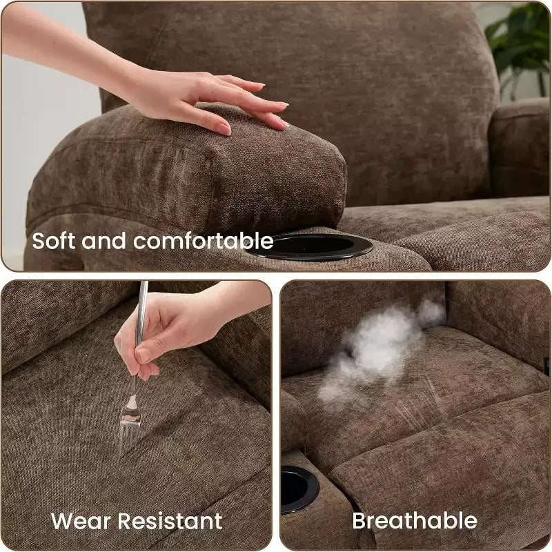 Fauteuil inclinable, fauteuil inclinable à bascule pivotant à 360° pour adultes, pour salon, chambre, maison