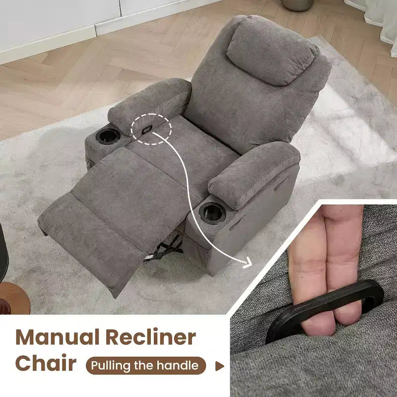 Fauteuil inclinable, fauteuil inclinable à bascule pivotant à 360° pour adultes, pour salon, chambre, maison