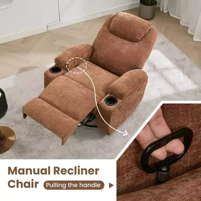 Fauteuil inclinable, fauteuil inclinable à bascule pivotant à 360° pour adultes, pour salon, chambre, maison