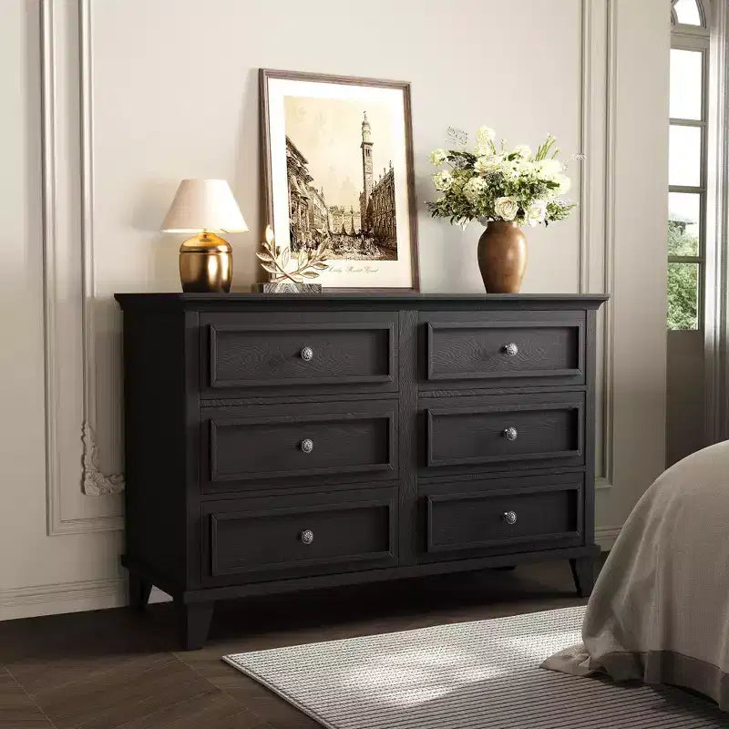 Commode à 3/6/7 tiroirs, commode de rangement en bois avec poignées en métal exquises, commode au design moderne pour chambre à coucher, salon, entrée