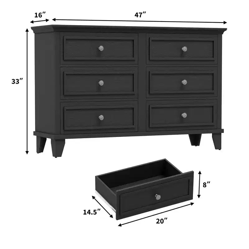 Commode à 3/6/7 tiroirs, commode de rangement en bois avec poignées en métal exquises, commode au design moderne pour chambre à coucher, salon, entrée