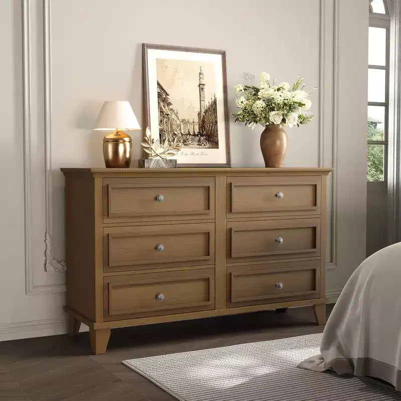 Commode à 3/6/7 tiroirs, commode de rangement en bois avec poignées en métal exquises, commode au design moderne pour chambre à coucher, salon, entrée