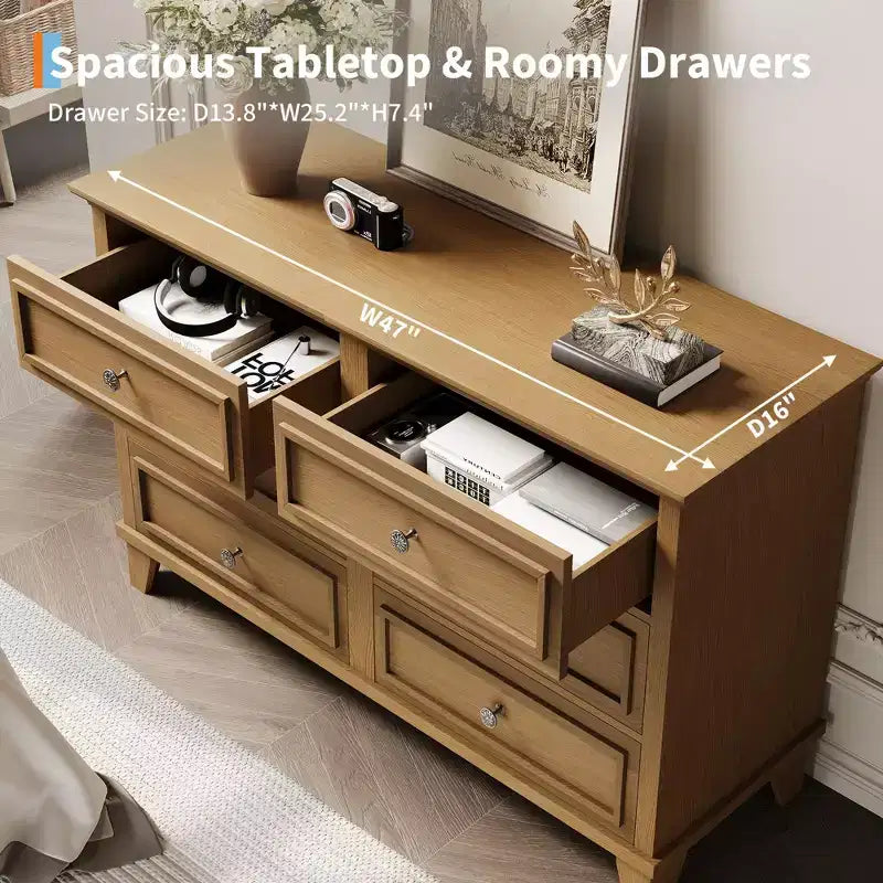 Commode à 3/6/7 tiroirs, commode de rangement en bois avec poignées en métal exquises, commode au design moderne pour chambre à coucher, salon, entrée