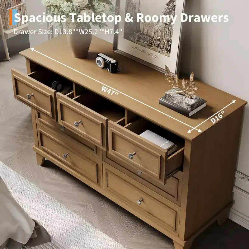 Commode à 3/6/7 tiroirs, commode de rangement en bois avec poignées en métal exquises, commode au design moderne pour chambre à coucher, salon, entrée