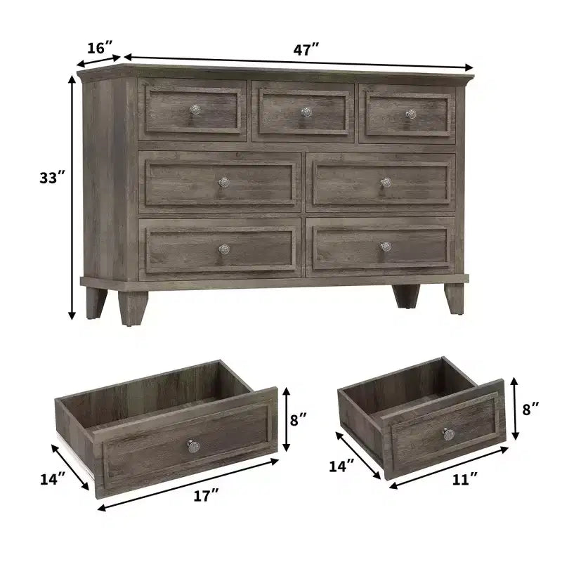 Commode à 3/6/7 tiroirs, commode de rangement en bois avec poignées en métal exquises, commode au design moderne pour chambre à coucher, salon, entrée