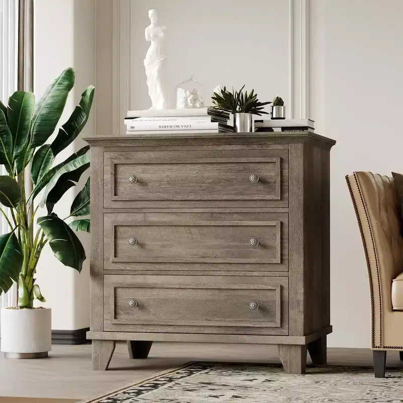 Commode à 3/6/7 tiroirs, commode de rangement en bois avec poignées en métal exquises, commode au design moderne pour chambre à coucher, salon, entrée