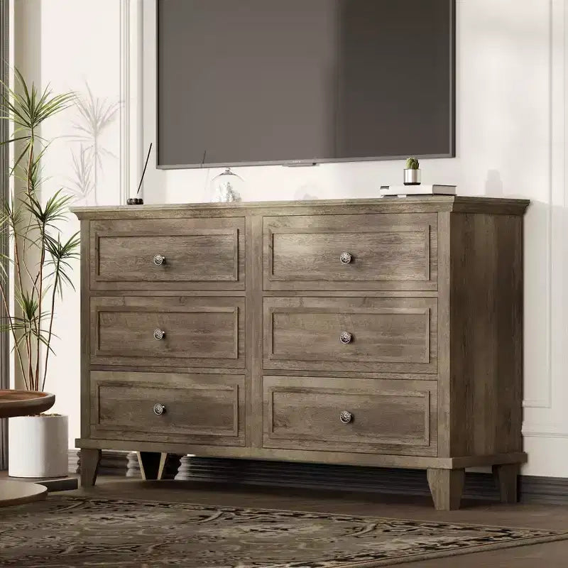 Commode à 3/6/7 tiroirs, commode de rangement en bois avec poignées en métal exquises, commode au design moderne pour chambre à coucher, salon, entrée