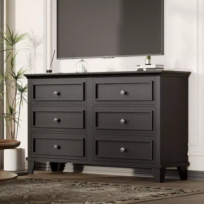 Commode à 3/6/7 tiroirs, commode de rangement en bois avec poignées en métal exquises, commode au design moderne pour chambre à coucher, salon, entrée