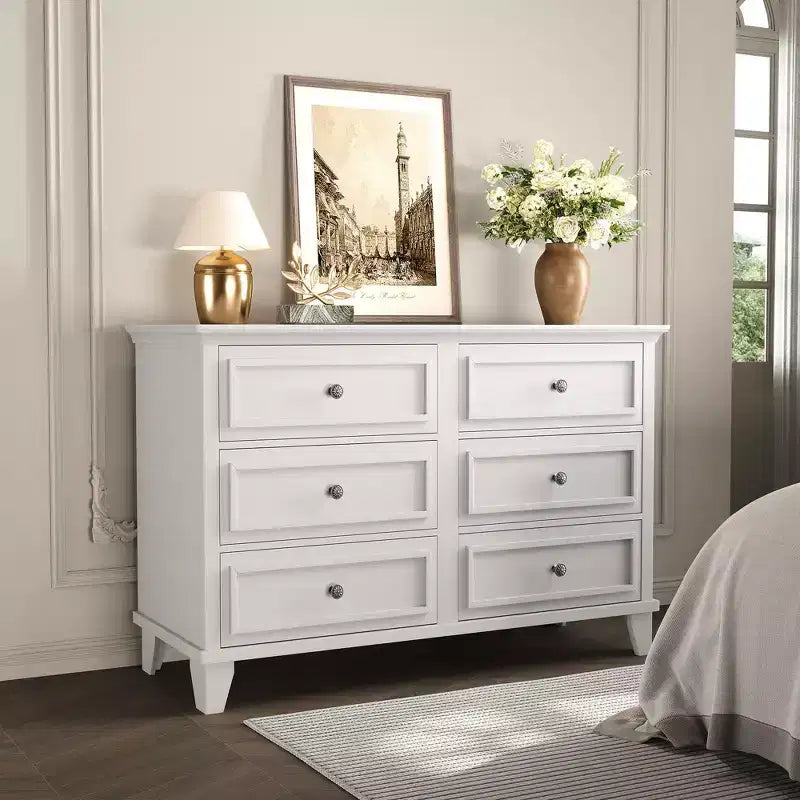 Commode à 3/6/7 tiroirs, commode de rangement en bois avec poignées en métal exquises, commode au design moderne pour chambre à coucher, salon, entrée