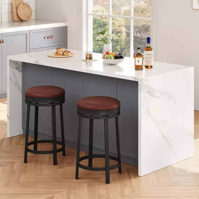 COZONY Lot de tabourets de bar pivotants, tabourets réglables hauteur comptoir, tabourets d'îlot de cuisine pour coin petit-déjeuner, bar de maison, repas sur comptoir