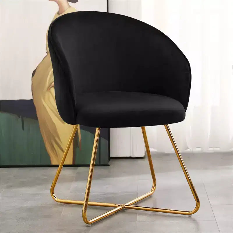 Furniliving Velvet Vanity Chair with Back, Modern Accent Chair for Vanity, Upholstered Makeup Stoolfor Bedroom, Living Room, Dressing Room
