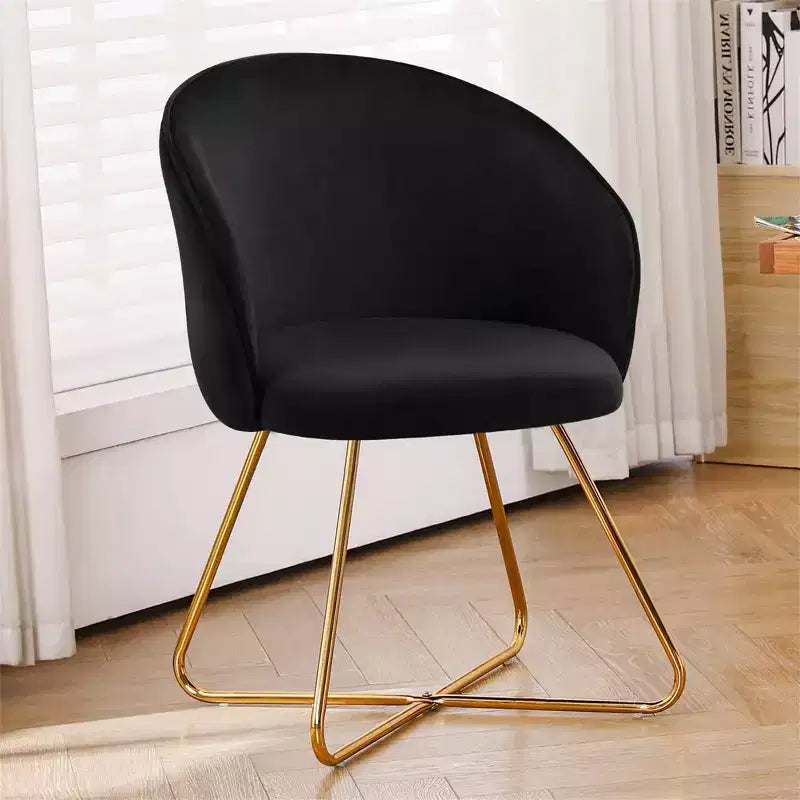 Furniliving Velvet Vanity Chair with Back, Modern Accent Chair for Vanity, Upholstered Makeup Stoolfor Bedroom, Living Room, Dressing Room