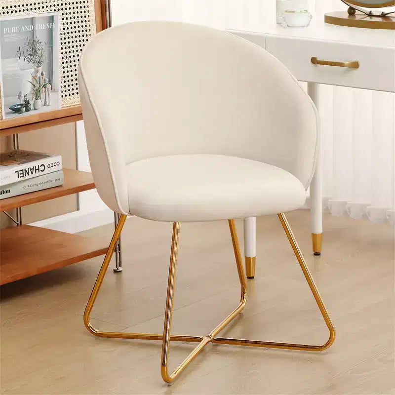 Furniliving Velvet Vanity Chair with Back, Modern Accent Chair for Vanity, Upholstered Makeup Stoolfor Bedroom, Living Room, Dressing Room