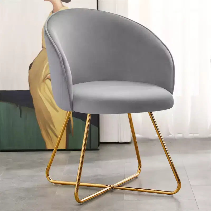 Furniliving Velvet Vanity Chair with Back, Modern Accent Chair for Vanity, Upholstered Makeup Stoolfor Bedroom, Living Room, Dressing Room