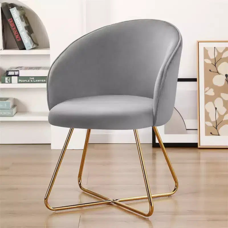 Furniliving Velvet Vanity Chair with Back, Modern Accent Chair for Vanity, Upholstered Makeup Stoolfor Bedroom, Living Room, Dressing Room