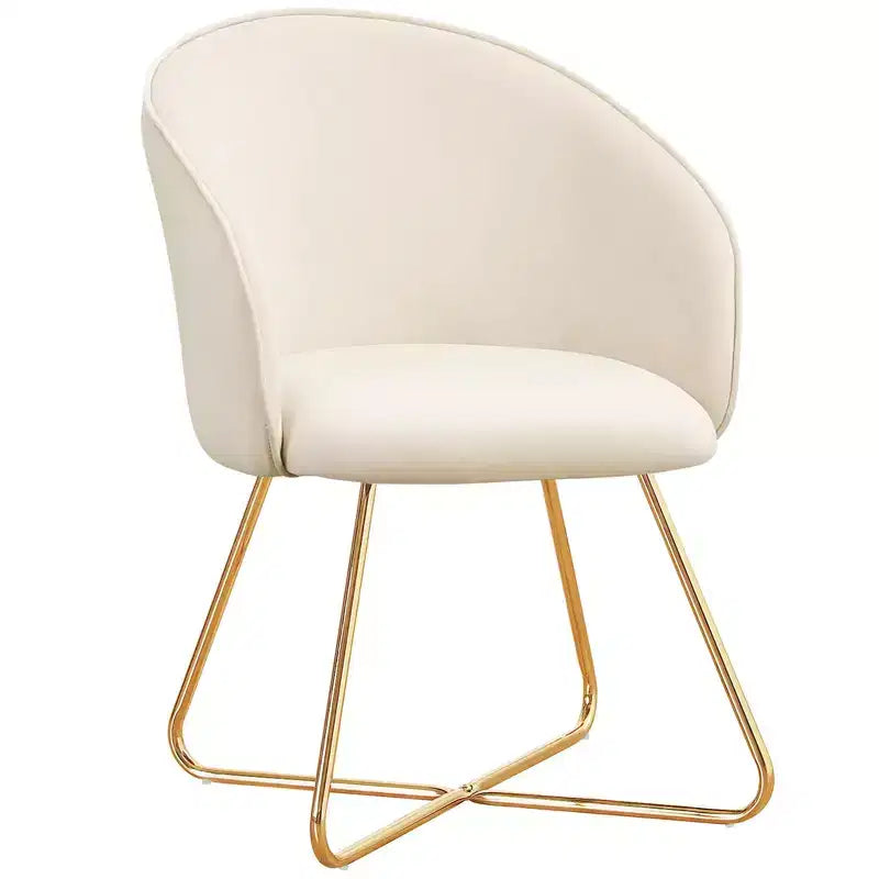 Furniliving Velvet Vanity Chair with Back, Modern Accent Chair for Vanity, Upholstered Makeup Stoolfor Bedroom, Living Room, Dressing Room