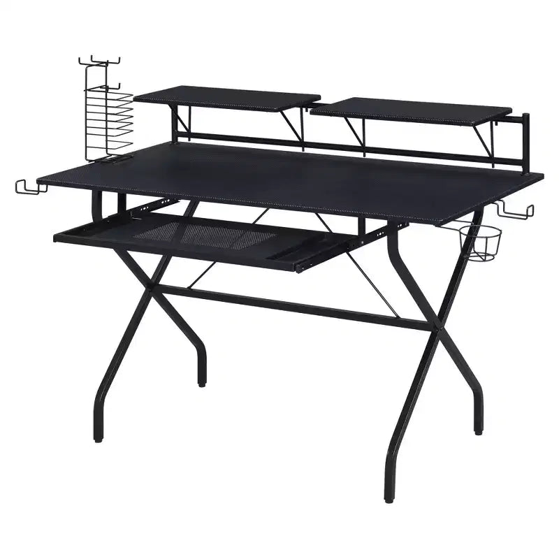 Bureau réglable en hauteur en acier noir de 45 po sans rangement