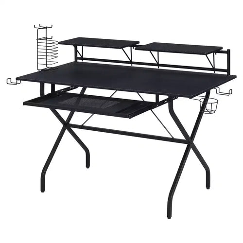 Bureau réglable en hauteur en acier noir de 45 po sans rangement