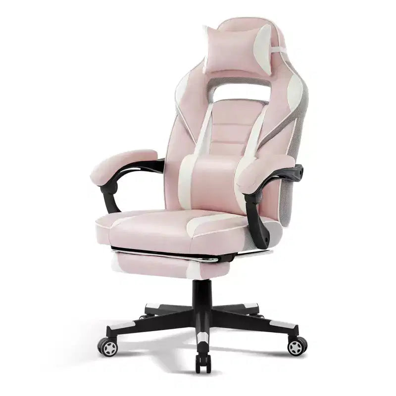 Big and Tall Office Chair, High Back Leather Gaming Chair with Footrest, Ergonomic Computer Chair w/Lumbar Support & Headrest, 360 Swivel Base