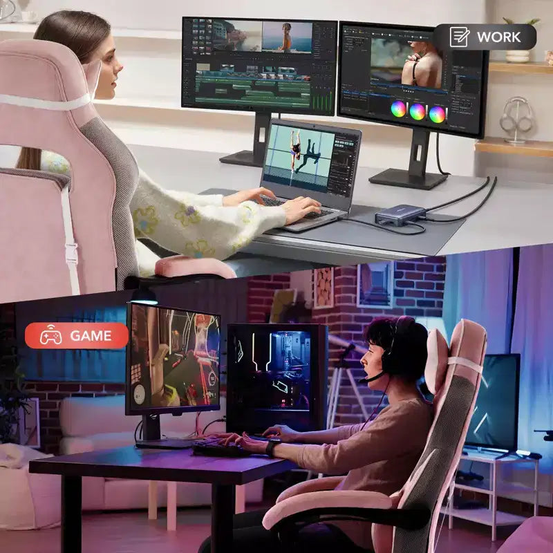 Big and Tall Office Chair, High Back Leather Gaming Chair with Footrest, Ergonomic Computer Chair w/Lumbar Support & Headrest, 360 Swivel Base