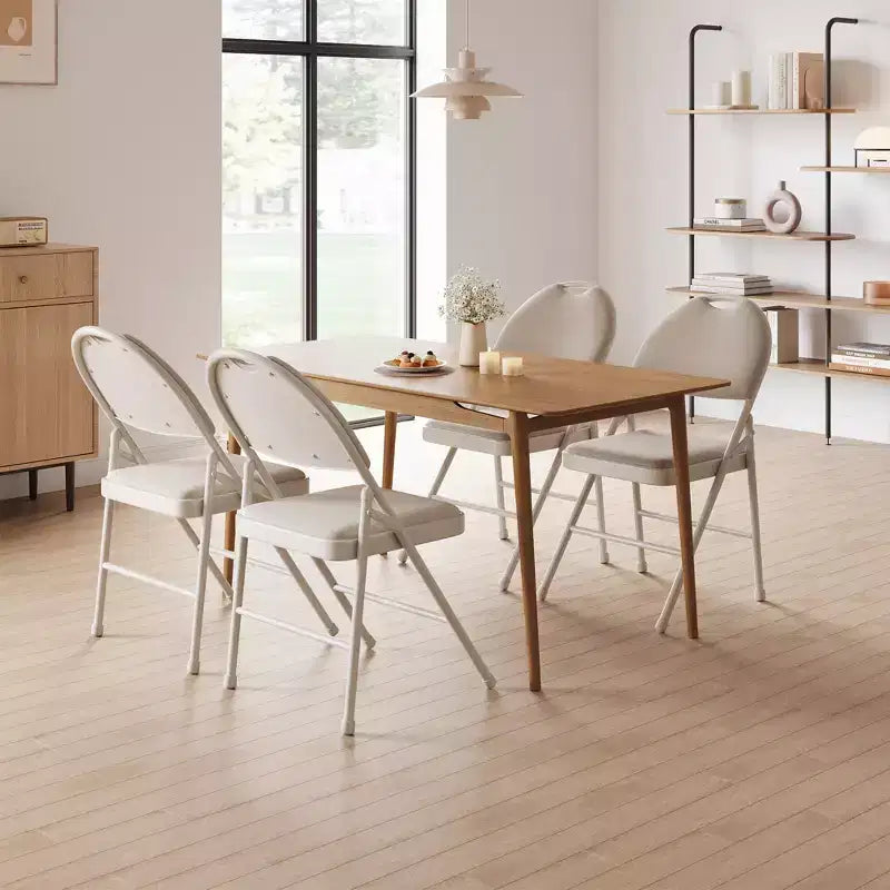 Lot de 4 chaises pliantes noires, ensemble de 4 chaises pliantes avec assise rembourrée, chaises de salle à manger pliantes en tissu coton-lin pour invités, cuisine, bureau