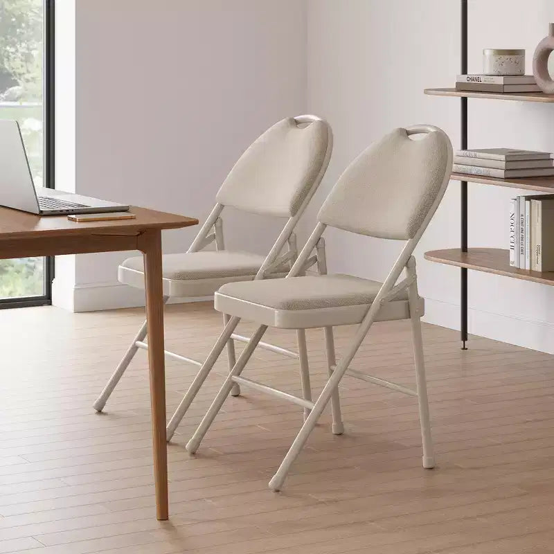 Lot de 4 chaises pliantes noires, ensemble de 4 chaises pliantes avec assise rembourrée, chaises de salle à manger pliantes en tissu coton-lin pour invités, cuisine, bureau